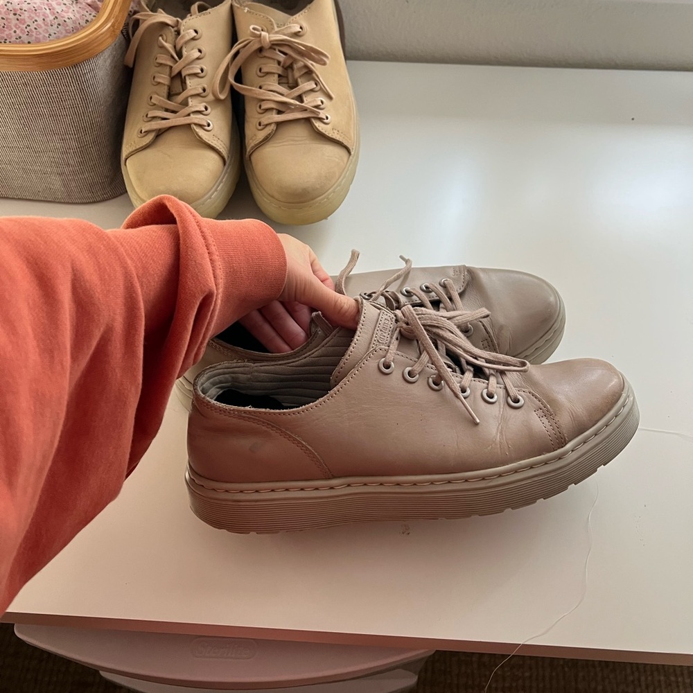 Taupe Leather Sneakers